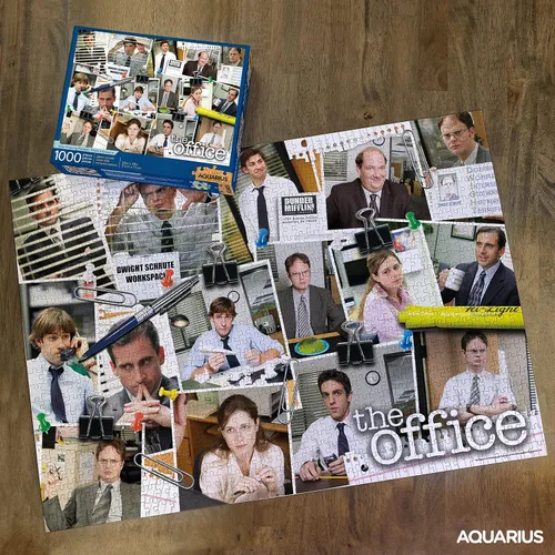 Vista 3 de AQUARIUS The Office Cast Collage Puzzle (rompecabezas de 1000 piezas) – Sin deslumbramiento – Ajuste de precisión – Mercancía y coleccionables