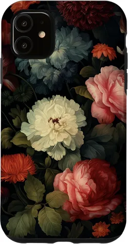 Vista 8 de Vintage Dark Flower Pattern Moody Floral Case for iPhone 16