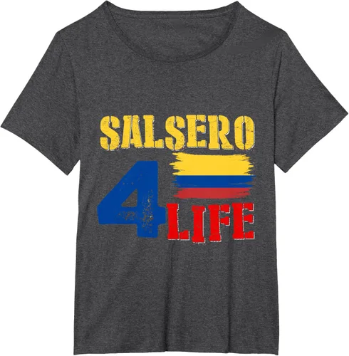 Vista 16 de Salsa Colombiana Gift - Camiseta de música con bandera colombiana Negro