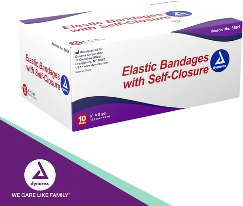 Vista 7 de Dynarex Vendajes elásticos con cierre automático, excelente compresión y estiramiento, vendajes elásticos sin látex con cierre de velcro, 4 pulgadas