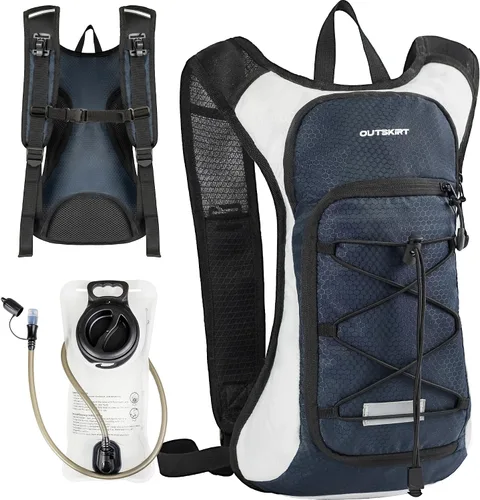 Vista 9 de OUTSKIRT Hydration Backpack with 2L Water Bladder, Lightweight and Breathable Running Hydration Pack, Water Backpack for Hiking, Cycling, Trail