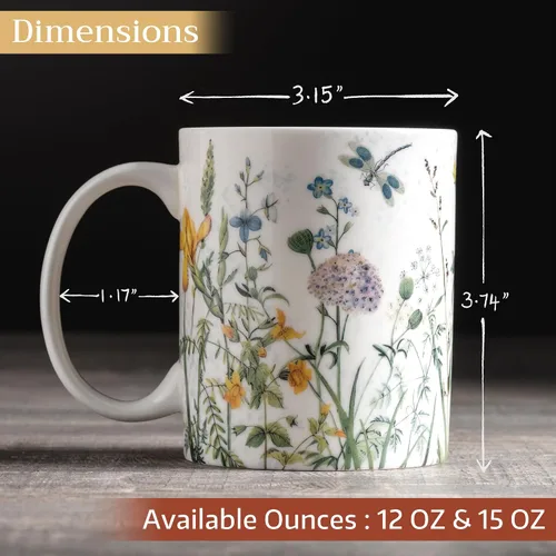 Vista 4 de Maison d' Hermine Taza de café con asas, tazas de porcelana fina de hueso, paquete de una taza de té para bebidas calientes, capuchino, latte