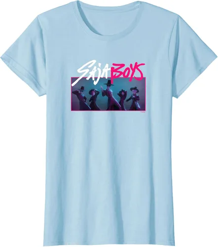 Vista 23 de Camiseta Oficial de KPop Demon Hunters Saja para Niños Negro