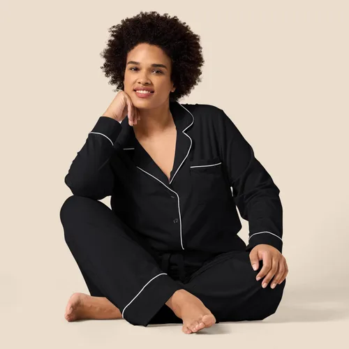 Vista 7 de Tienda Essentials - Conjunto de pijama de mujer con camisa de manga larga y pantalón largo de algodón modal