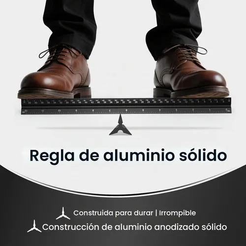Vista 5 de Rena Chris Regla de escala arquitectónica: Herramientas de medición de arquitectura de metal de aleación de aluminio imperial de 12 pulgadas, dibujo