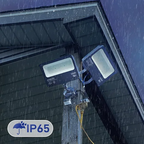 Vista 6 de HYPERLITE Luz de Inundación LED 100W 11000LM, 5000K Luces de Inundación al Aire Libre con Montura de Nudillo, Luces de Inundación Impermeables IP65