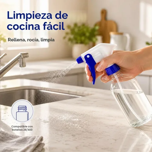 Vista 5 de Paquete de 50 boquillas de repuesto para botellas de pulverización, reemplazo de tapas de botellas de pulverización, 28-400 disparadores