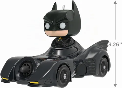 Vista 5 de Hallmark Keepsake Adorno de Navidad 2024, DC 1989 Batman en su Batmobile Funko POP!, regalos de superhéroes
