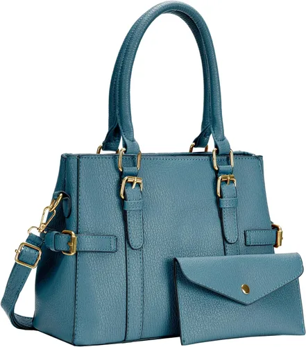 Vista 14 de Bolsos de mano de cuero de moda para mujer, bolso de hombro, asa superior, bolso de otoño