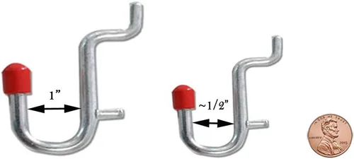 Vista 3 de ToolUSA Peg Board Curved gancho 24 piezas 1/2" & 1": kit-wp3001