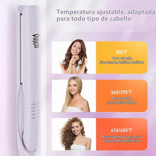 Vista 7 de Quico Plancha de pelo, alisadora y rizadora de pelo de doble voltaje de 100 Lila