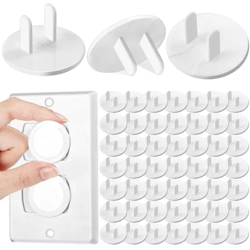 Vista 8 de Thyle 100 fundas para enchufes de bebé a granel, protectores de enchufe de Negro