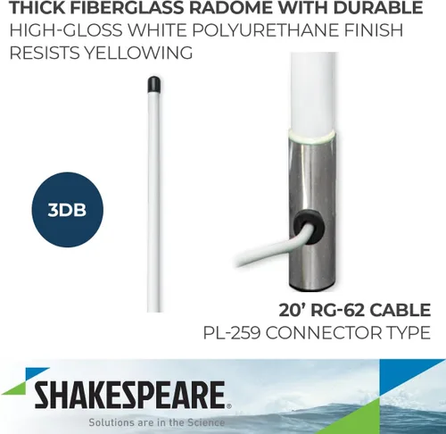 Vista 3 de Shakespeare Antena AM/FM de 4 pies para Galaxy 5420-XT