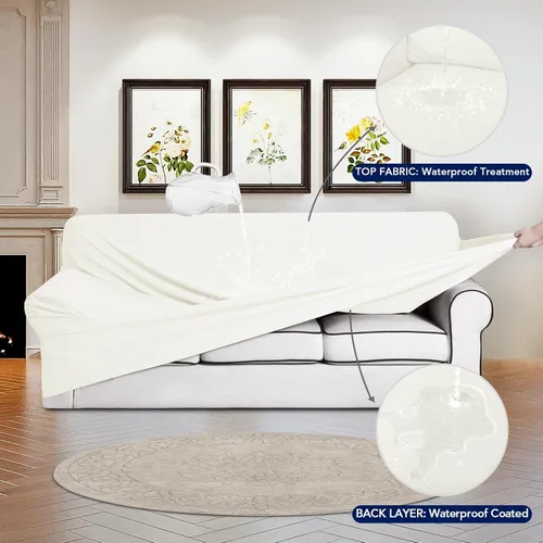 Vista 3 de PureFit 100% Fundas de sofá impermeables dobles para sofás y sillones - Fundas de sofá elásticas antideslizantes de forro polar lavables, protector