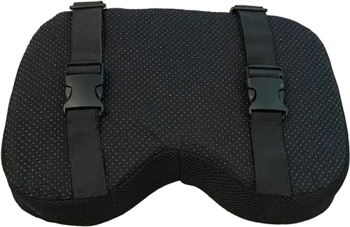 Vista 3 de Cojín de asiento para máquina de remo (modelo 2) para la máquina de remo Concept 2 con espuma viscoelástica personalizada, funda lavable y correas