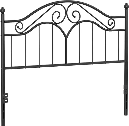 Vista 11 de Elephance - Cabecero para estructura de cama de tamaño completo, cabecero de plataforma vintage solo de metal, altura ajustable, resistente y Negro