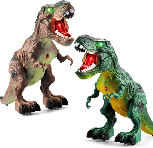 Vista 8 de Juguetes de dinosaurio para niños de 3 a 5 años, juguete eléctrico de dinosaurio caminante con respiración de fuego, espray de niebla y sonidos