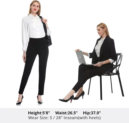 Vista 5 de Tapata Women's 26''28''30'' Skinny Dress Pants High Waist Slacks for Office Work Business Casual Tall Petite Stretch Pants
