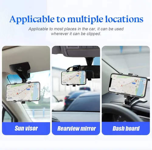 Vista 5 de zipelo Soporte para Teléfono de Coche, Soporte de Teléfono Celular de ABS para Auto, Soporte de Teléfono Celular de Salpicadero de 1400 Grados