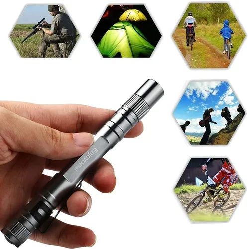 Vista 5 de 5 unids pluma linternas 1000LM ultra delgado portátil LED Penlight bolsillo pluma linterna luz linterna con clip para interior al aire libre