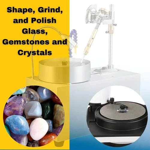 Vista 3 de Drilax Disco de regazo plano de diamante de 8" grano 80 para molienda gruesa Cenador de 1/2" • Piedra preciosa • Vidrio • Moldeo de piedra •