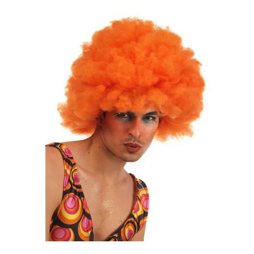 Vista 3 de Peluca de Cabello Rizado Multicolor Naranja