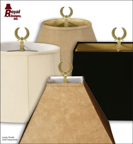 Vista 3 de Royal Designs Laurel - Lámpara de corona de 2.75 pulgadas para pantalla de lámpara, latón pulido