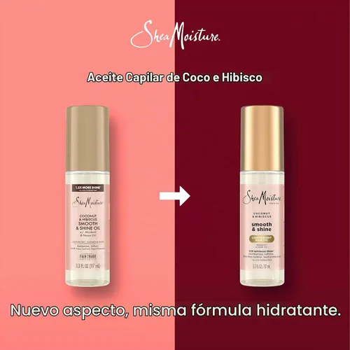 Vista 3 de Shea Moisture Aceite para el cabello liso y brillo de coco e hibisco, 3.3