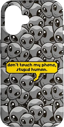Vista 32 de Alien Dont Touch My Phone Stupid Human Funny Space Lover Case for iPhone 17