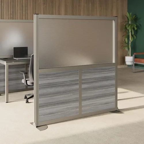 Vista 4 de NBF - Divisor de pared de panel de privacidad para cubículo, separador de habitación moderno, panel divisor de habitación portátil de pie sin Nogal