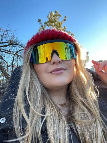 Vista 3 de ShadyVEU Lentes de sol retro de gran tamaño para deportes de invierno con marco delgado, XL