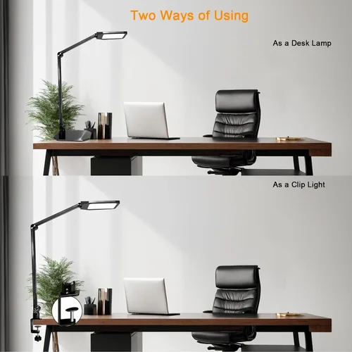 Vista 3 de NS Lámpara de escritorio LED profesional con control remoto, luz regulable CRI95+ para cuidado de los ojos, temperatura de color ajustable de 3000K