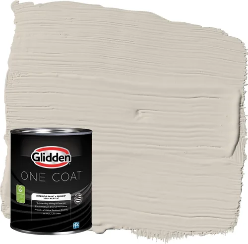 Vista 100 de Glidden Pintura Interior + Imprimación: Gris/Plata Antigua, Una Capa, Satinado, 1 Galón