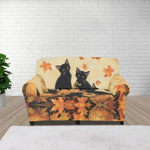 Vista 78 de Horeset Funda elástica para silla con diseño de flores hippie otoñales, funda para sofá, lavable, protección de muebles con espuma antideslizante