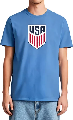 Vista 13 de Icon Sports Camiseta de algodón con licencia oficial de la Federación de Fútbol de Estados Unidos, unisex