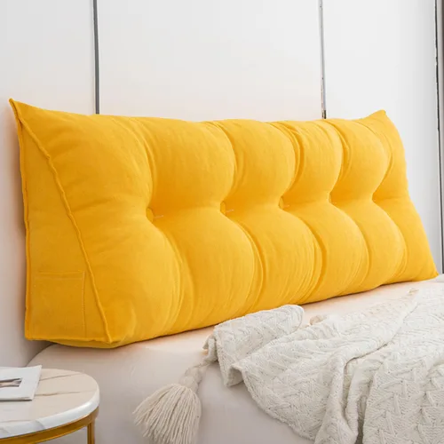Vista 9 de Almohada triangular para cabecero, respaldo grande, cojín de soporte de cuña, almohada lumbar para cama de día, litera, dormitorio con funda Beige