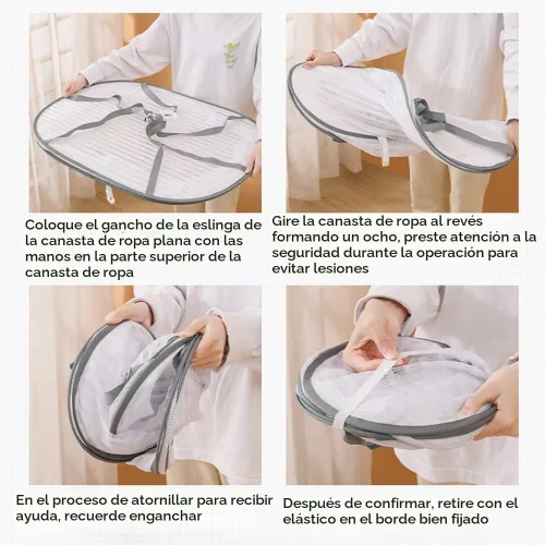 Vista 4 de Rejilla de secado de hierbas, red plegable de malla colgante de 3 capas con cremallera, secadora de malla para secar hierbas, verduras, frutas