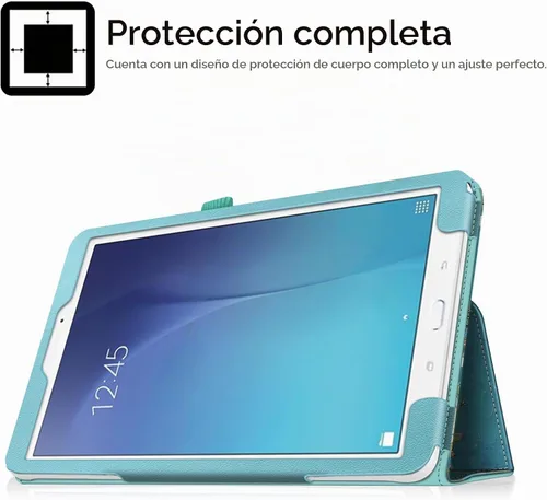 Vista 5 de Fintie Funda tipo libro para Samsung Galaxy Tab E 9.6 2015, flor