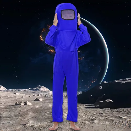 Vista 5 de Disfraz de astronauta para cosplay entre el espacio, con mochila y tocado para niños, disfraz de carnaval de Navidad