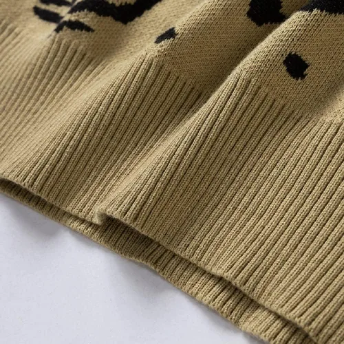 Vista 9 de Suéteres de gato de gran tamaño para hombre, cuello redondo, manga larga, de algodón, lindos suéteres