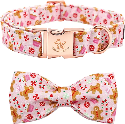 Vista 36 de Elegant little tail - Collar de otoño para mascotas con corbatín, lindo collar de Halloween con estampado de flores y calabaza para cachorros