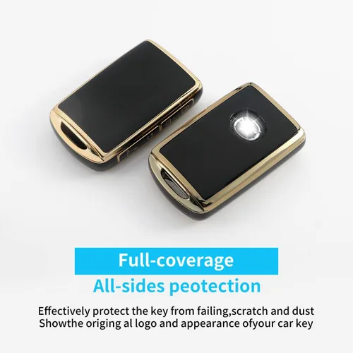 Vista 3 de SANRILY Golden-Edge - Funda para llavero de TPU compatible con Mazda 3, 6, 3, Hatchback 2022 2020 2021 CX-5, CX-30, CX-9, accesorios sin llave