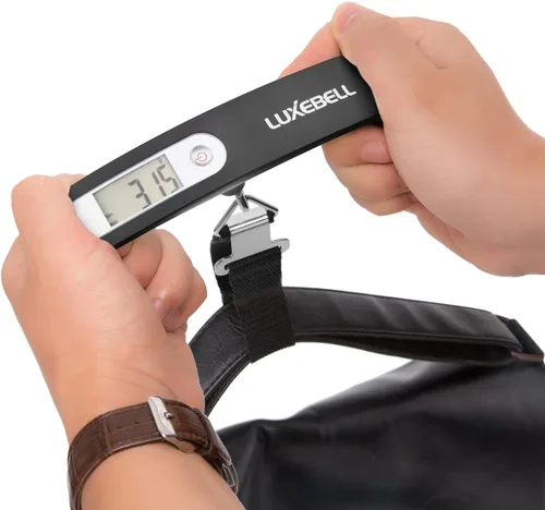 Vista 9 de Balanza digital de equipaje de regalo para maleta de viajero Balanza de peso de mano 110lbs