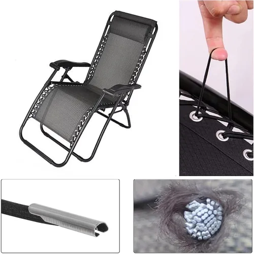 Vista 2 de SABBAG Cable de repuesto para silla de gravedad cero, repuesto para silla antigravedad, 4 cuerdas elásticas elásticas, herramienta de reparación