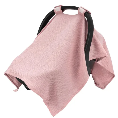 Vista 12 de Fundas de asiento de automóvil 100% muselina de algodón para bebés, funda universal para asiento de automóvil de bebé, cubierta de asiento