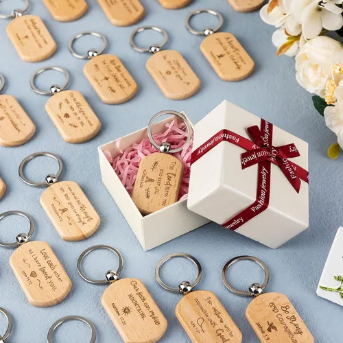 Vista 3 de Inbagi Paquete de 100 llaveros de versículo bíblico, regalos cristianos a granel, llavero de madera, citas inspiradoras para hombres, mujeres, madre