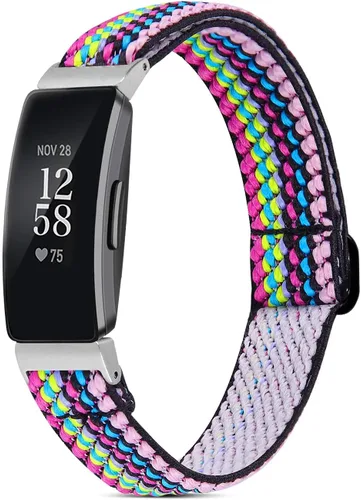 Vista 9 de Bandas elásticas compatibles con Fitbit Inspire 2 / Inspire HR/Inspire, correa de nailon elástico suave ajustable Solo Loop Correa de repuesto