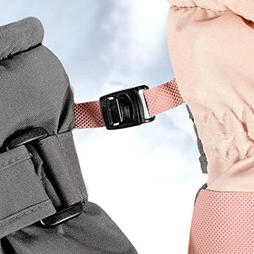 Vista 8 de JJZS Guantes de nieve de esquí de invierno para hombres, mujeres, jóvenes Guantes de calentamiento de manos impermeables para pantalla táctil