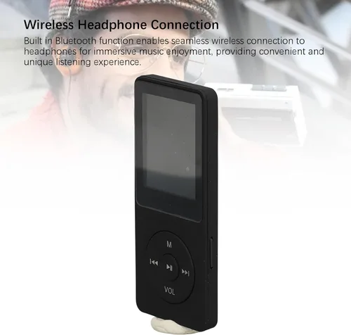 Vista 2 de Reproductor de MP3 con Bluetooth, reproductor de música portátil de sonido de alta fidelidad con auriculares, dispositivo de música MP4 reproductor