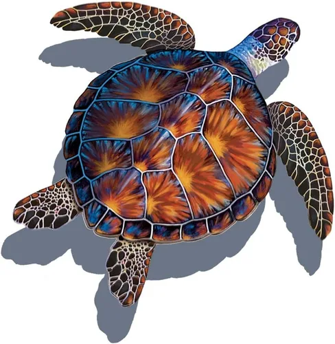 Vista 10 de Mosaico de porcelana de tortuga marina para piscina (10 x 10 pulgadas, verde)